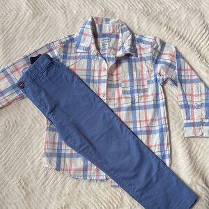 OshKosh B'gosh Plaid Button Down Shirt and Chino Pants